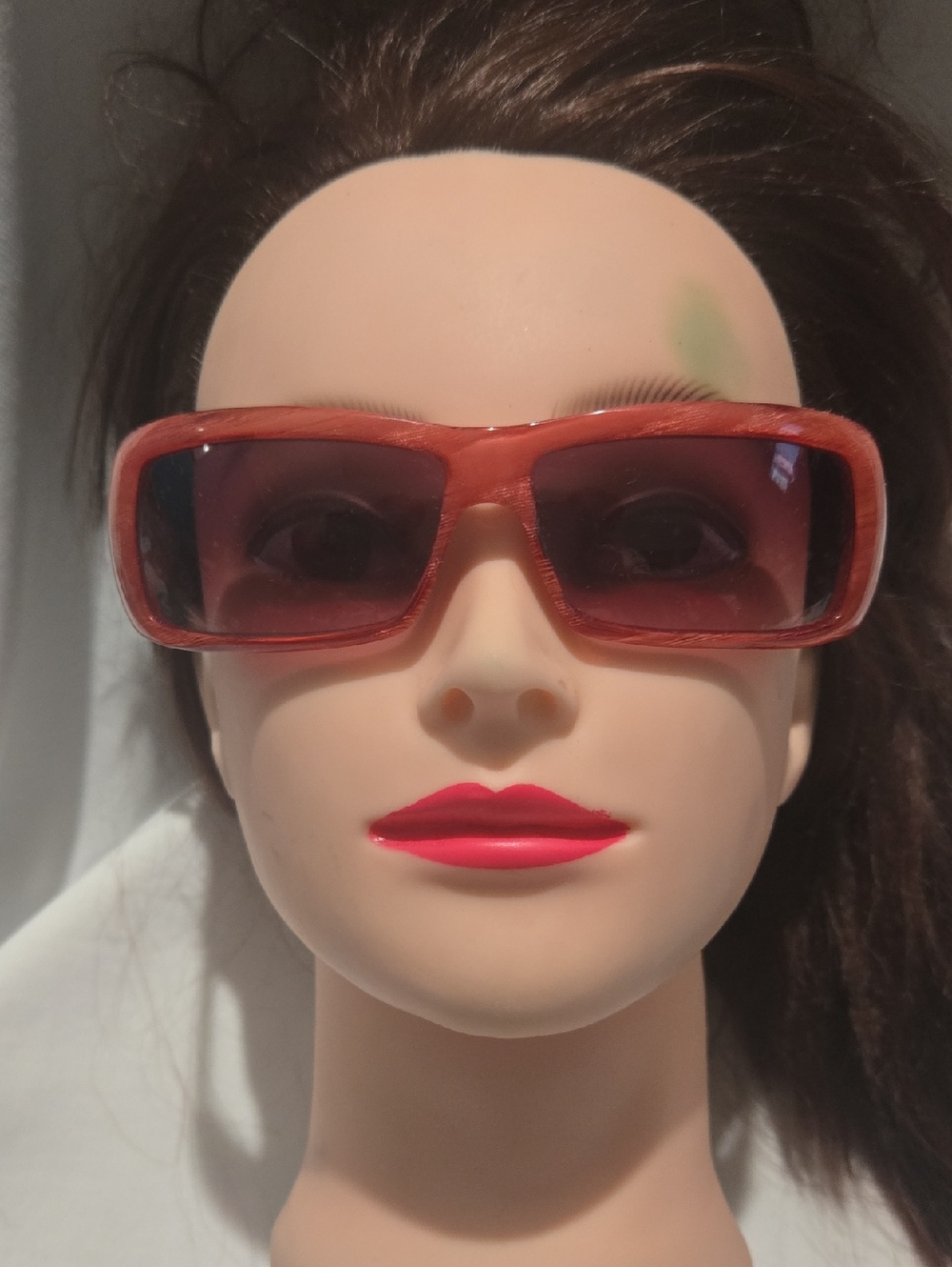 Giorgio Armani Red Rectangular Women's Sunglasses